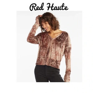 Red Haute Drop Shoulder Top in Sepia Small